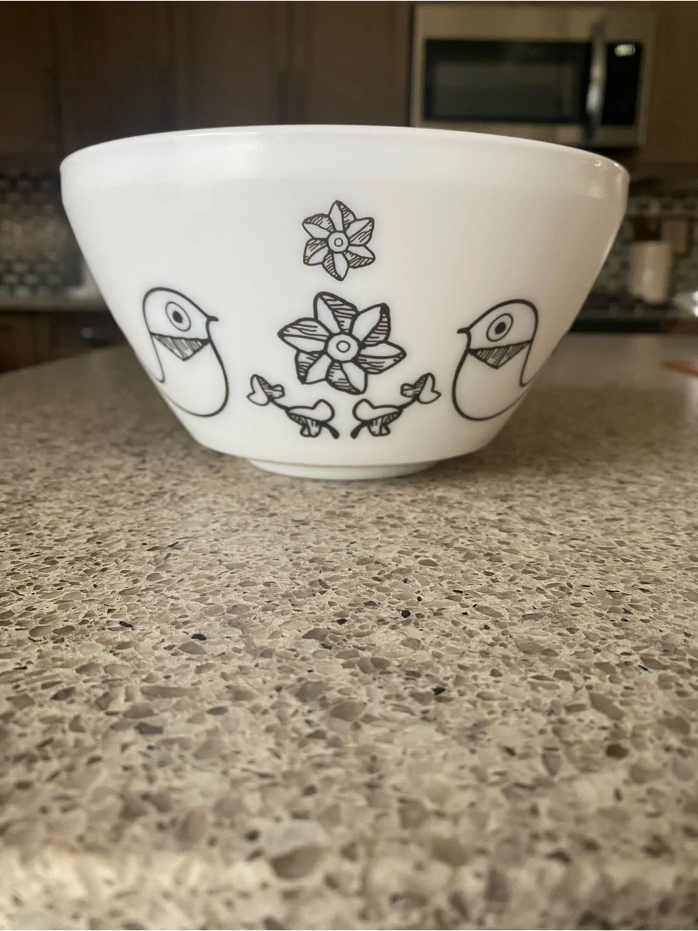 Pyrex RARE Vintage Charm Birds of a Feather White And Black RARE